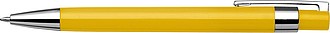 Plastic ballpen with black ink. Yellow