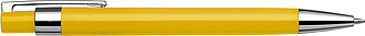 Plastic ballpen with black ink. Yellow