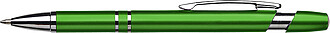 Plastic ballpen with blue ink.Pale green