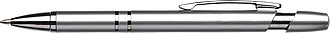 Plastic ballpen with blue ink.Silver