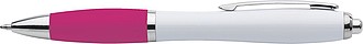 Plastic ballpen with coloured rubber grip, blue ink