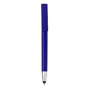 Plastic ballpen with phone holder and rubber tip