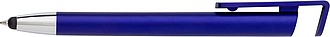 Plastic ballpen with phone holder and rubber tip