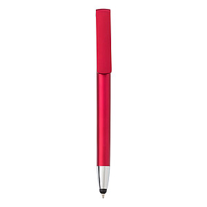 Plastic ballpen with phone holder and rubber tip