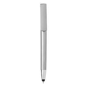 Plastic ballpen with phone holder and rubber tip