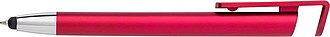 Plastic ballpen with phone holder and rubber tip