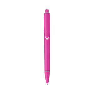 Plastic ballpen with solid coloured barrel