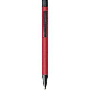 Plastic ballpoint pen with metal clip