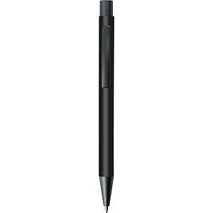 Plastic ballpoint pen with metal clip