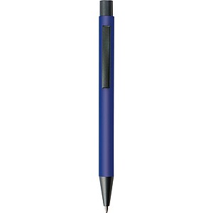 Plastic ballpoint pen with metal clip