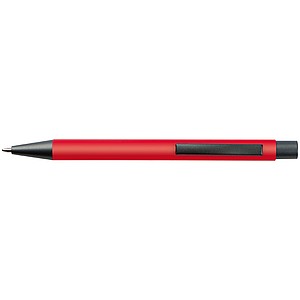 Plastic ballpoint pen with metal clip