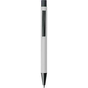 Plastic ballpoint pen with metal clip