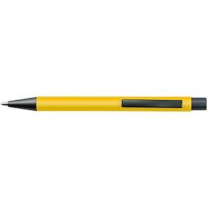 Plastic ballpoint pen with metal clip