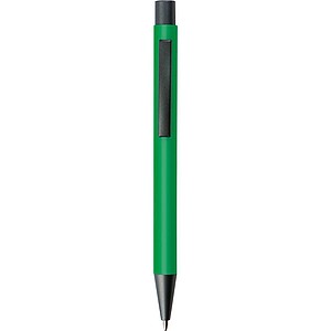 Plastic ballpoint pen with metal clip