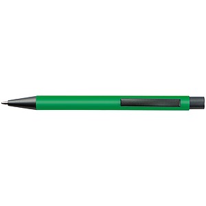 Plastic ballpoint pen with metal clip