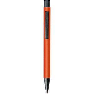 Plastic ballpoint pen with metal clip