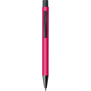 Plastic ballpoint pen with metal clip