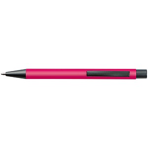 Plastic ballpoint pen with metal clip