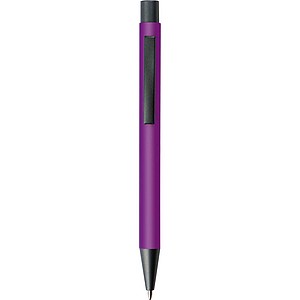 Plastic ballpoint pen with metal clip