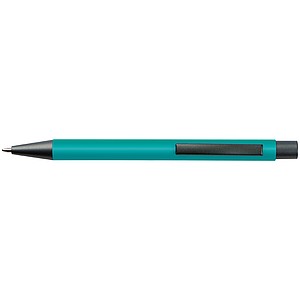 Plastic ballpoint pen with metal clip