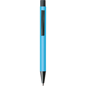 Plastic ballpoint pen with metal clip