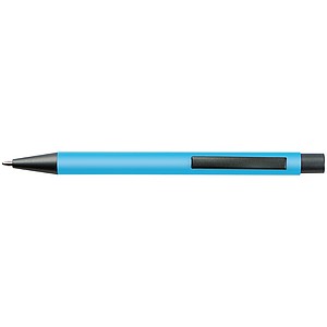 Plastic ballpoint pen with metal clip
