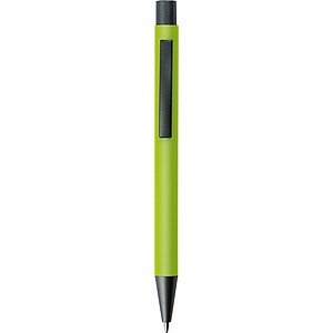 Plastic ballpoint pen with metal clip