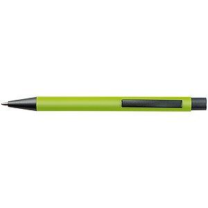 Plastic ballpoint pen with metal clip