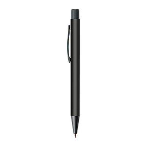 Plastic ballpoint pen with metal clip