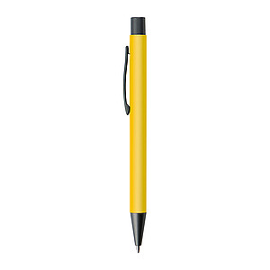 Plastic ballpoint pen with metal clip