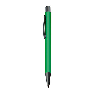 Plastic ballpoint pen with metal clip