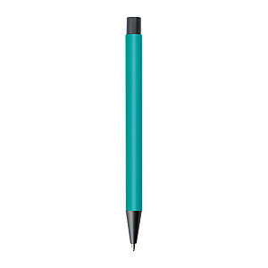 Plastic ballpoint pen with metal clip