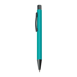 Plastic ballpoint pen with metal clip