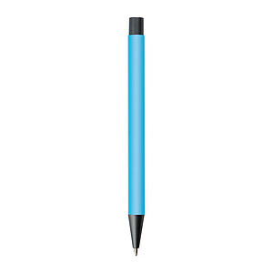 Plastic ballpoint pen with metal clip
