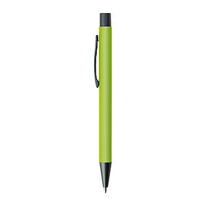 Plastic ballpoint pen with metal clip