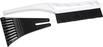 Plastic ice scraper with brush