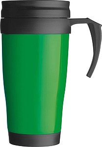 Plastic thermal travel mug – 0.4 l, green