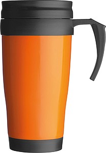 Plastic thermal travel mug – 0.4 l, orange