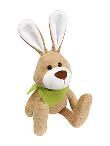 Plush bunny "Minna" with scarf (packed separately) for printing,colour brown