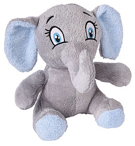 Plush Elephant "Malik", grey / blue