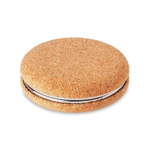Pocket mirror with cork cover