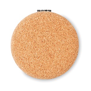 Pocket mirror with cork cover