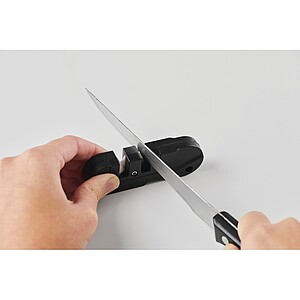 Pocket-sized knife sharpener, black