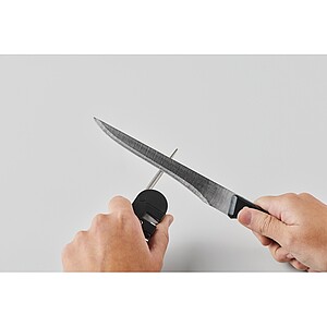 Pocket-sized knife sharpener, black