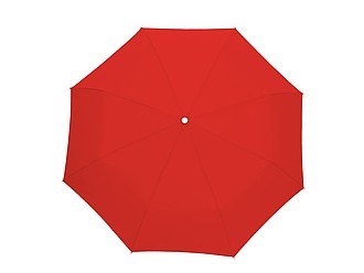Pocket umbrella with a carrying loop integrated in the handle,colour red