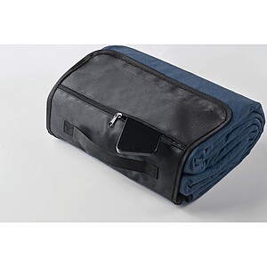 Polar fleece picnic blanket, blue