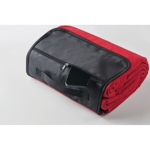Polar fleece picnic blanket, red