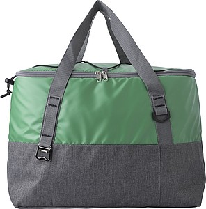 Polycanvas (600D) cooler bag with PEVA interior lining and adjustable straps.