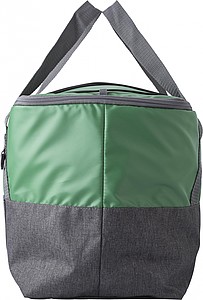 Polycanvas (600D) cooler bag with PEVA interior lining and adjustable straps.