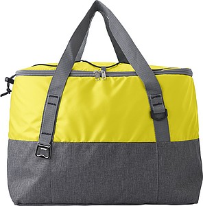 Polycanvas (600D) cooler bag with PEVA interior lining and adjustable straps.